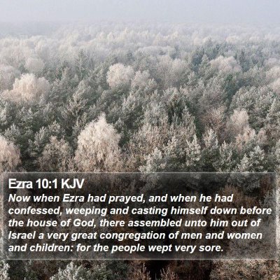 Ezra 10:1 KJV Bible Verse Image