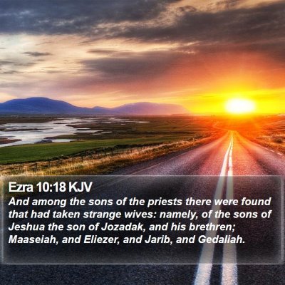 Ezra 10:18 KJV Bible Verse Image