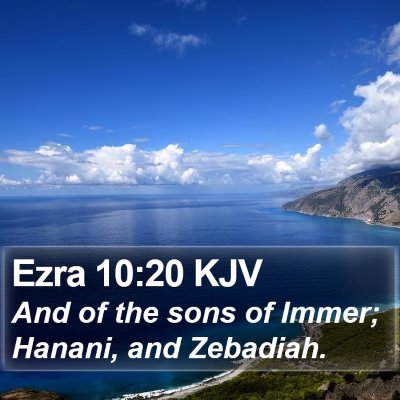Ezra 10:20 KJV Bible Verse Image