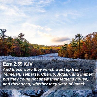 Ezra 2:59 KJV Bible Verse Image