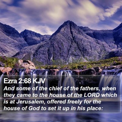 Ezra 2:68 KJV Bible Verse Image