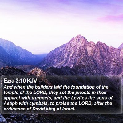 Ezra 3:10 KJV Bible Verse Image