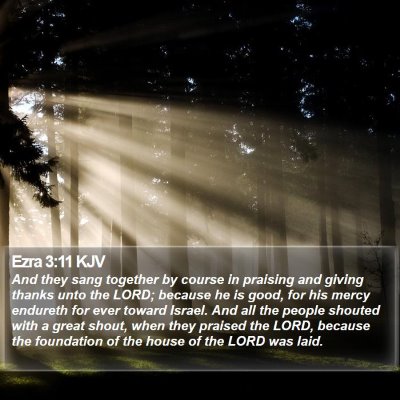 Ezra 3:11 KJV Bible Verse Image