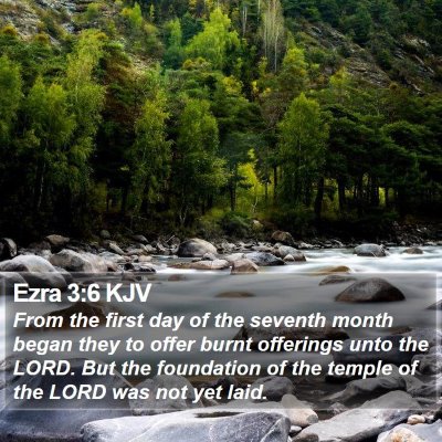 Ezra 3:6 KJV Bible Verse Image
