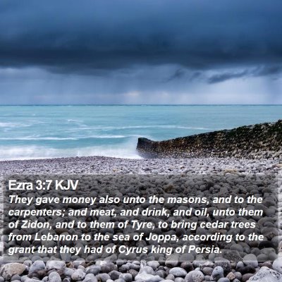 Ezra 3:7 KJV Bible Verse Image