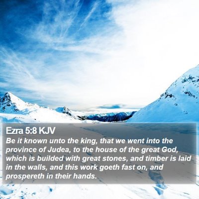 Ezra 5:8 KJV Bible Verse Image