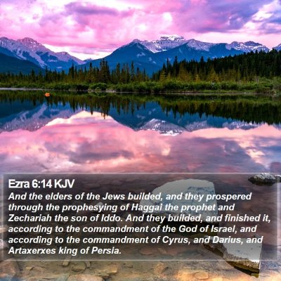 Ezra 6:14 KJV Bible Verse Image