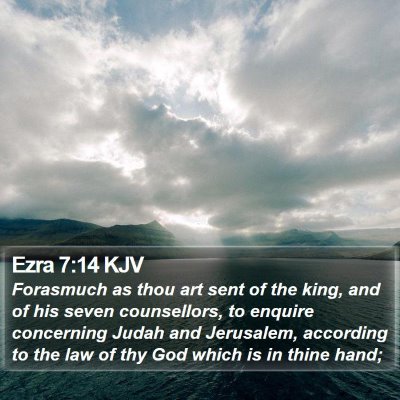 Ezra 7:14 KJV Bible Verse Image