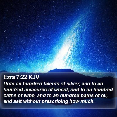 Ezra 7:22 KJV Bible Verse Image