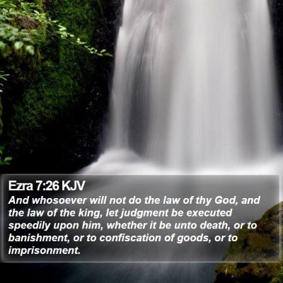 Ezra 7:26 KJV Bible Verse Image