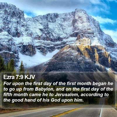 Ezra 7:9 KJV Bible Verse Image