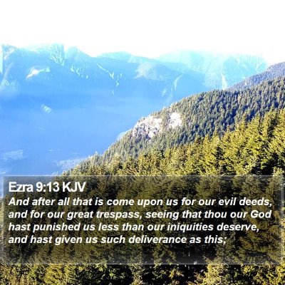 Ezra 9:13 KJV Bible Verse Image