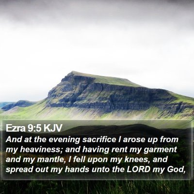 Ezra 9:5 KJV Bible Verse Image