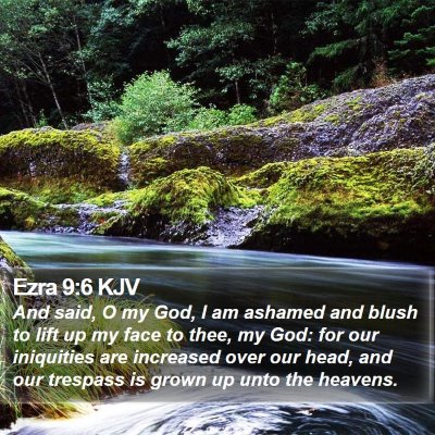 Ezra 9:6 KJV Bible Verse Image