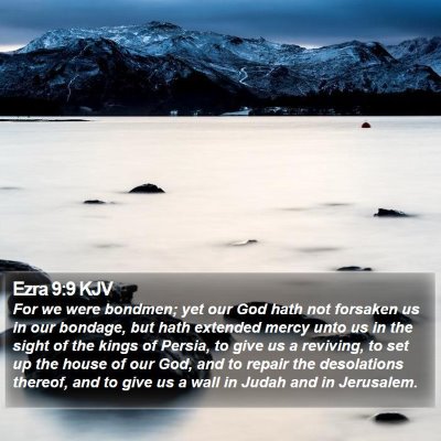 Ezra 9:9 KJV Bible Verse Image