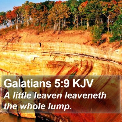 Galatians 5:9 KJV Bible Verse Image