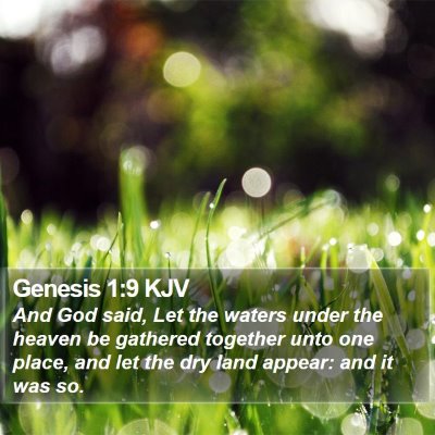 Genesis 1:9 KJV Bible Verse Image