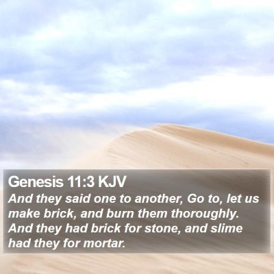 Genesis 11:3 KJV Bible Verse Image