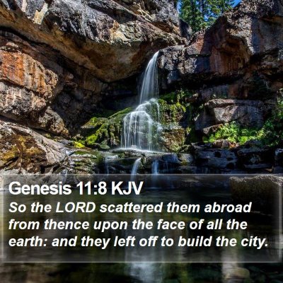 Genesis 11:8 KJV Bible Verse Image
