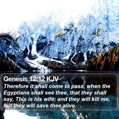 Genesis 12:12 KJV Bible Verse Image