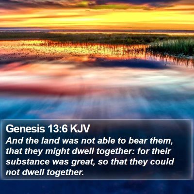 Genesis 13:6 KJV Bible Verse Image