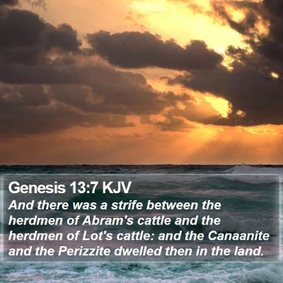 Genesis 13:7 KJV Bible Verse Image