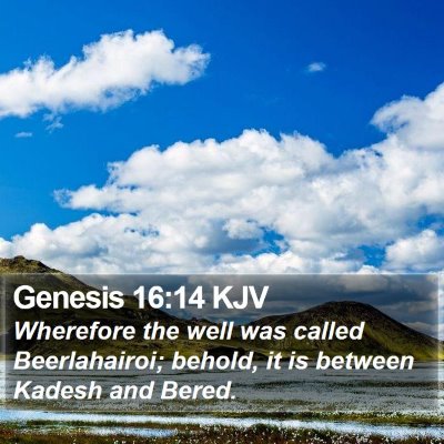 Genesis 16:14 KJV Bible Verse Image