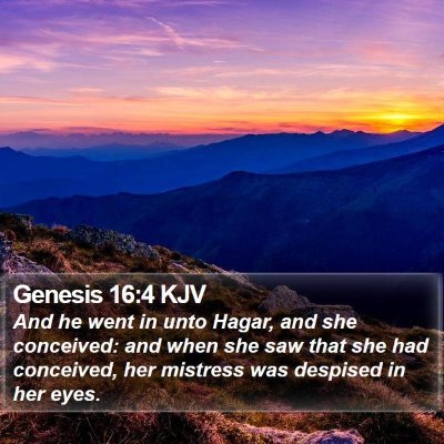 Genesis 16:4 KJV Bible Verse Image