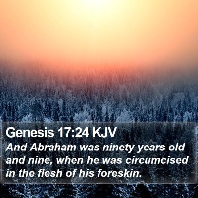 Genesis 17:24 KJV Bible Verse Image