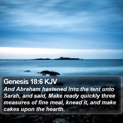 Genesis 18:6 KJV Bible Verse Image