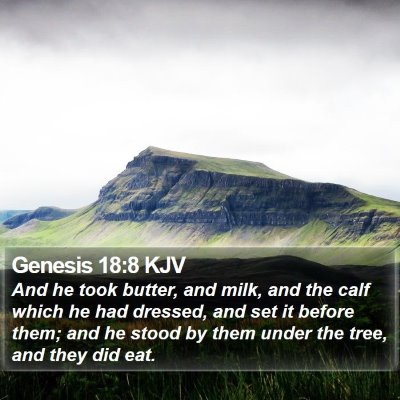 Genesis 18:8 KJV Bible Verse Image