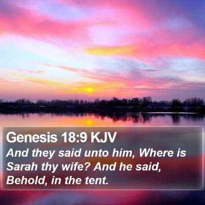 Genesis 18:9 KJV Bible Verse Image