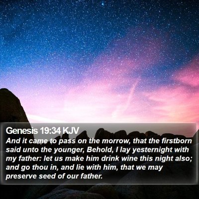 Genesis 19:34 KJV Bible Verse Image