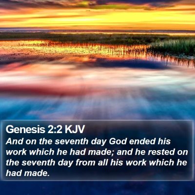 Genesis 2:2 KJV Bible Verse Image