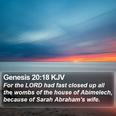 Genesis 20:18 KJV Bible Verse Image