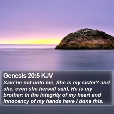 Genesis 20:5 KJV Bible Verse Image