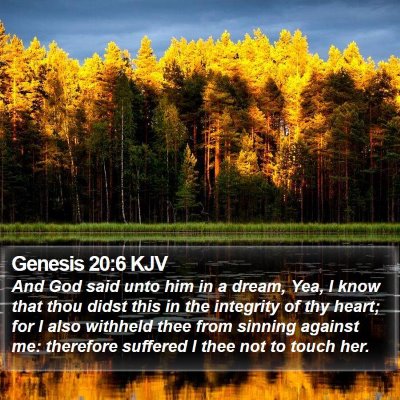Genesis 20:6 KJV Bible Verse Image