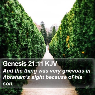 Genesis 21:11 KJV Bible Verse Image