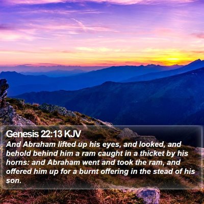 Genesis 22:13 KJV Bible Verse Image