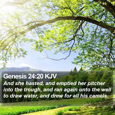 Genesis 24:20 KJV Bible Verse Image