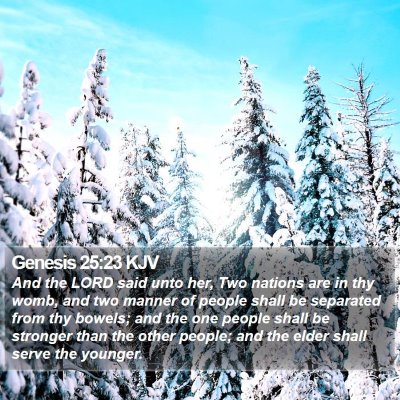 Genesis 25:23 KJV Bible Verse Image