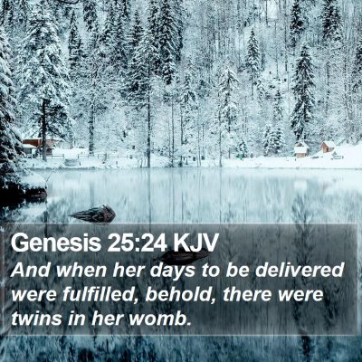 Genesis 25:24 KJV Bible Verse Image