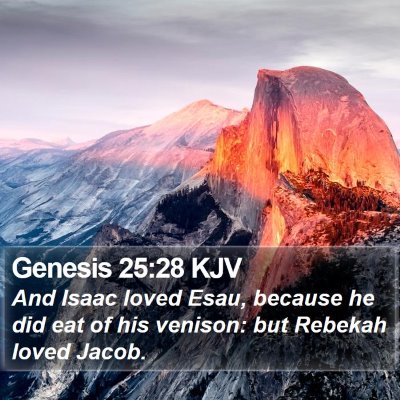 Genesis 25:28 KJV Bible Verse Image