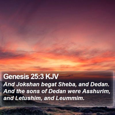 Genesis 25:3 KJV Bible Verse Image