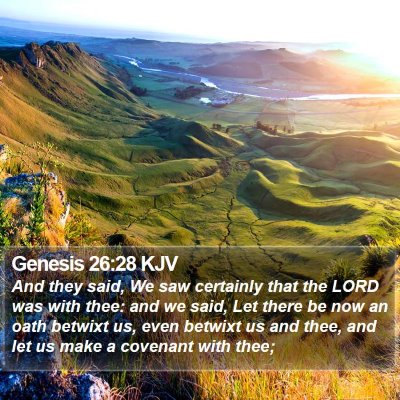 Genesis 26:28 KJV Bible Verse Image