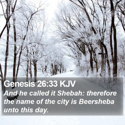 Genesis 26:33 KJV Bible Verse Image