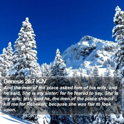 Genesis 26:7 KJV Bible Verse Image