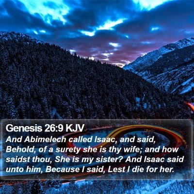 Genesis 26:9 KJV Bible Verse Image