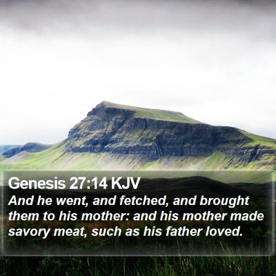 Genesis 27:14 KJV Bible Verse Image