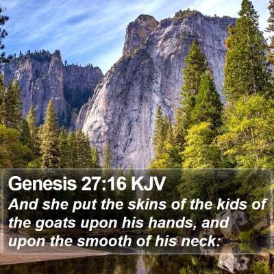Genesis 27:16 KJV Bible Verse Image
